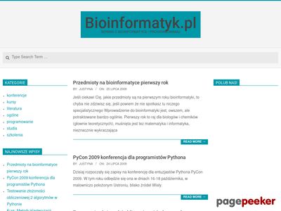 Bioinformatyk.pl - serwis o bioinformatyce i programowaniu